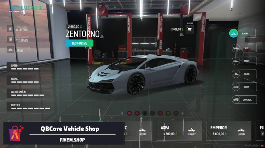 FiveM Vehicle Shop Script