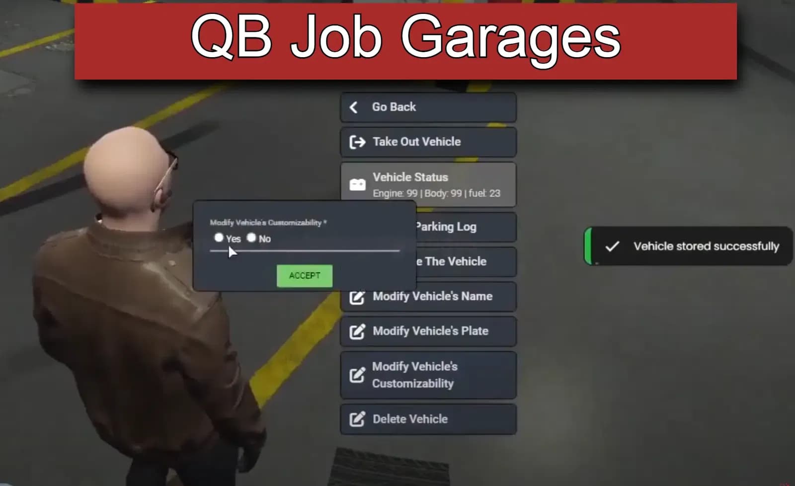 QBCore Job garage