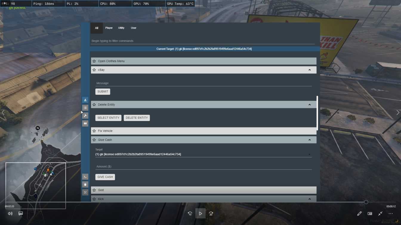 QBCore Admin Menu