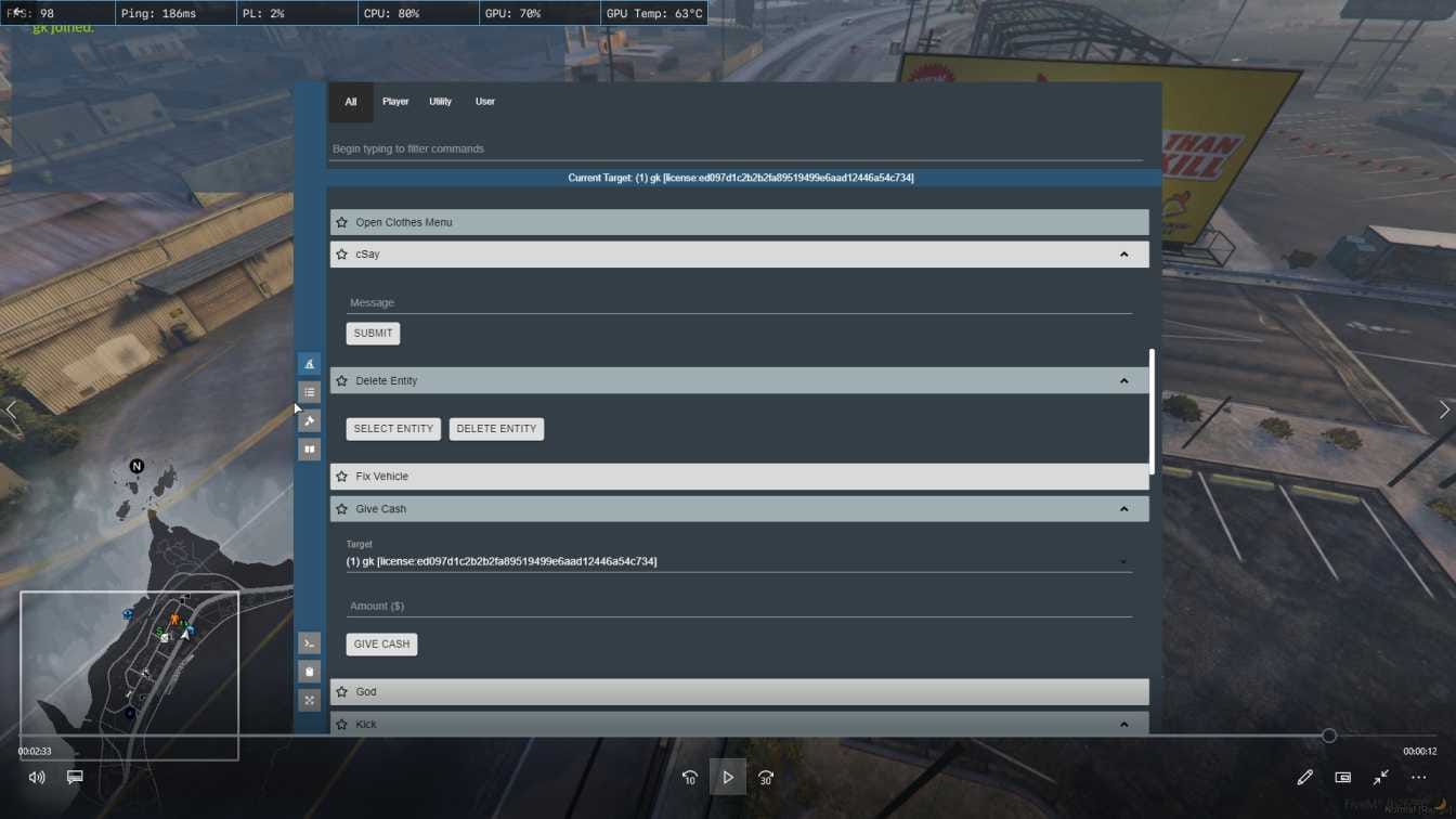 QBCore Admin Menu