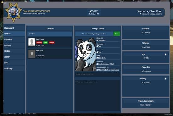 Advanced and Unique Police MDT