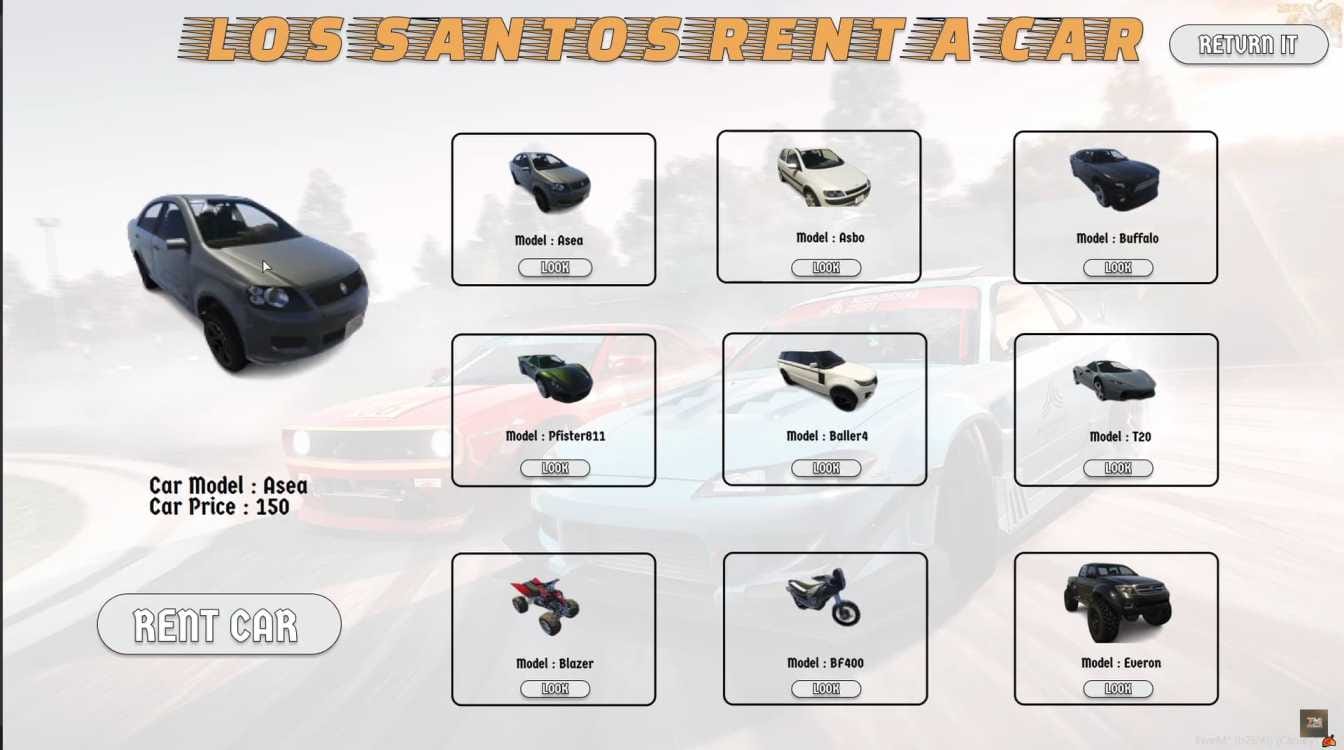 QBCore RentCar